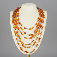 Amber And Turquoise Multistrand Necklace