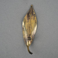DAVID ANDERSEN White Enamel Leaf Brooch