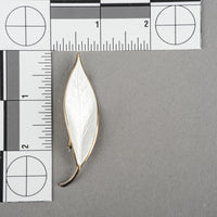 DAVID ANDERSEN White Enamel Leaf Brooch