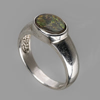 KORITE Sterling Bezel Set Ammolite Ring