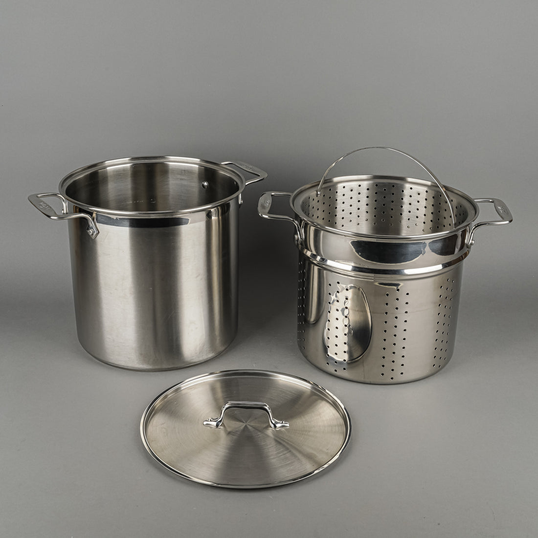 ALL CLAD Simply Strain 16-Quart Stainless Steel Multipot With Inserts 4 Pieces