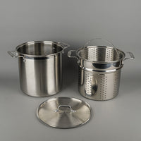ALL CLAD Simply Strain 16-Quart Stainless Steel Multipot With Inserts 4 Pieces
