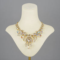 Juliana Style Rhinestone Faceted Bead Collarette Necklace