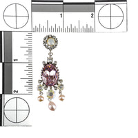 GERARD YOSCA Silver Tone Lilac Pearl Hinged Drop Clips