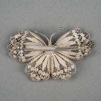 800 Silver FIligree Butterfly Brooch