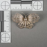 800 Silver FIligree Butterfly Brooch