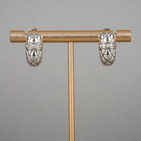 Sterling Diamond Basketweave Omegas