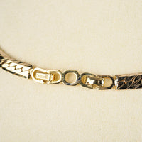 CHRISTIAN DIOR Gold Tone Green White Colarette Necklace