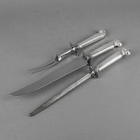BIRKS George II Plain Sterling Handle Stainless Steel Carving Set 3 Pieces