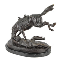 After Frederic Remington "Wicked Pony" Cast bronze on marble base
