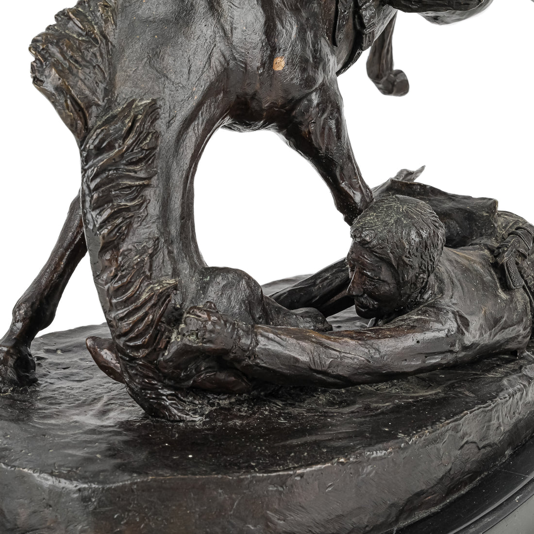 After Frederic Remington "Wicked Pony" Cast bronze on marble base