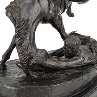 After Frederic Remington "Wicked Pony" Cast bronze on marble base