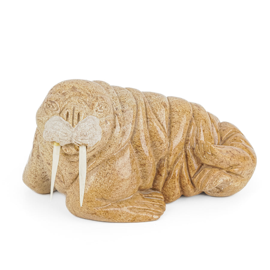 Carved Stone Sculpture-Walrus