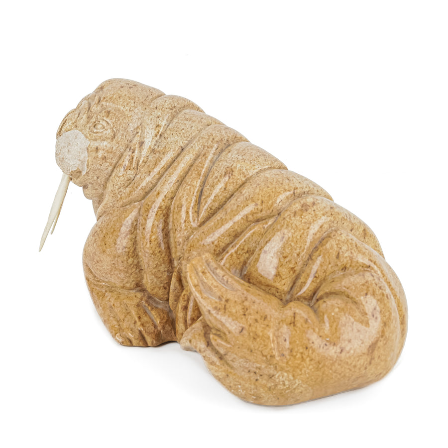 Carved Stone Sculpture-Walrus