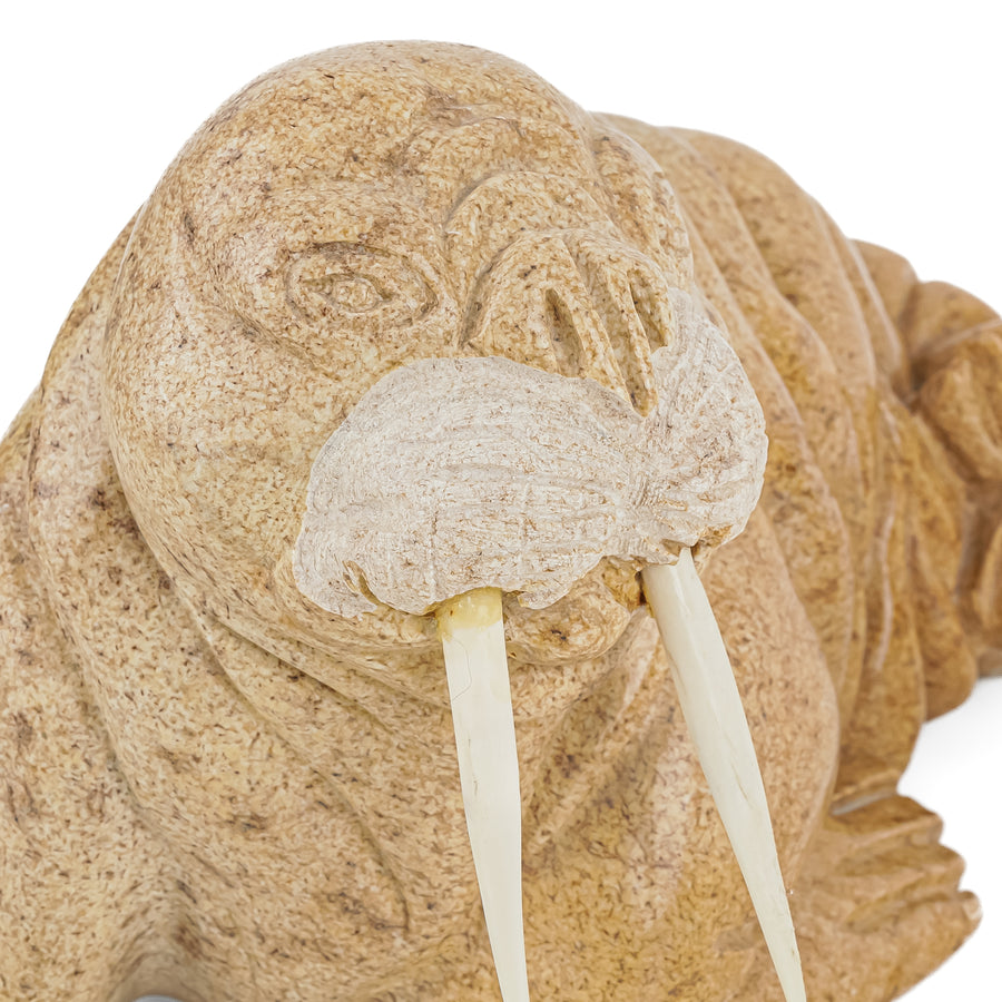 Carved Stone Sculpture-Walrus