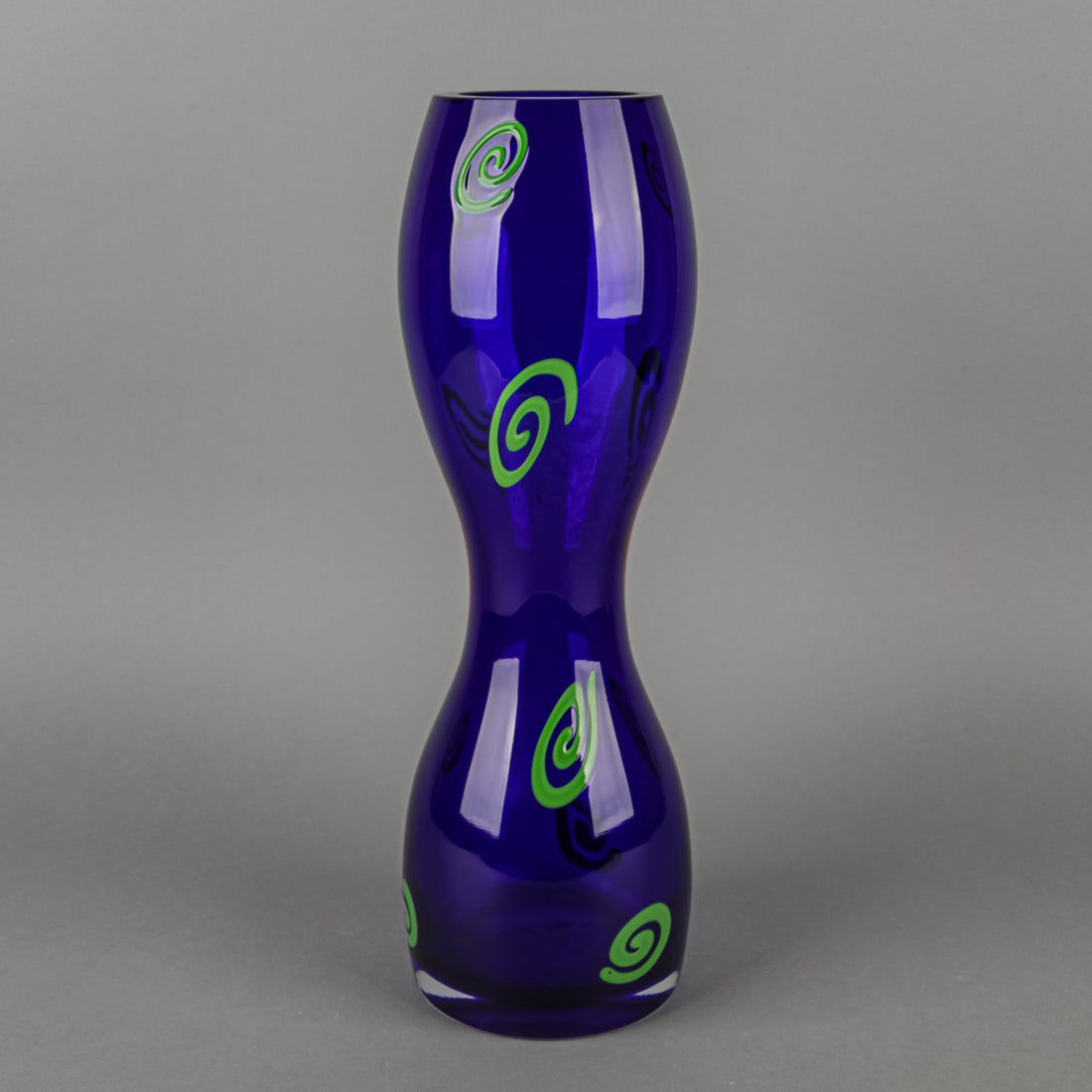 SHAFAQ MALIK Art Glass Hourglass Vase - Cobalt