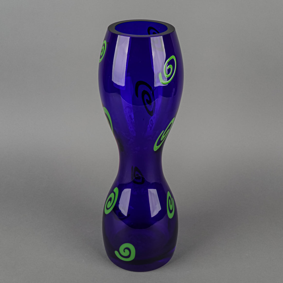 SHAFAQ MALIK Art Glass Hourglass Vase - Cobalt