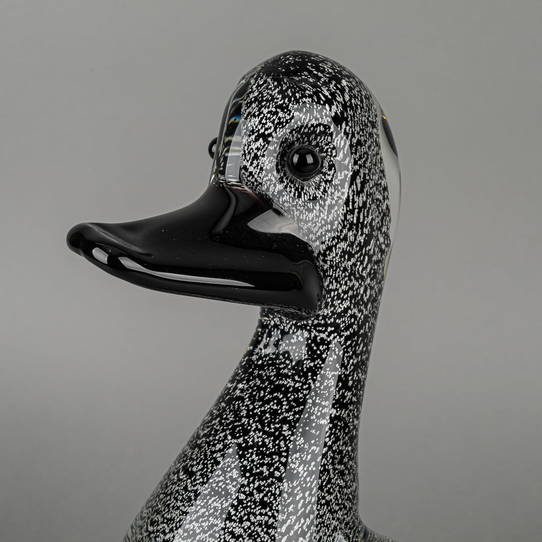 Murano Foglia D'argento Sommerso Figurine - Duck