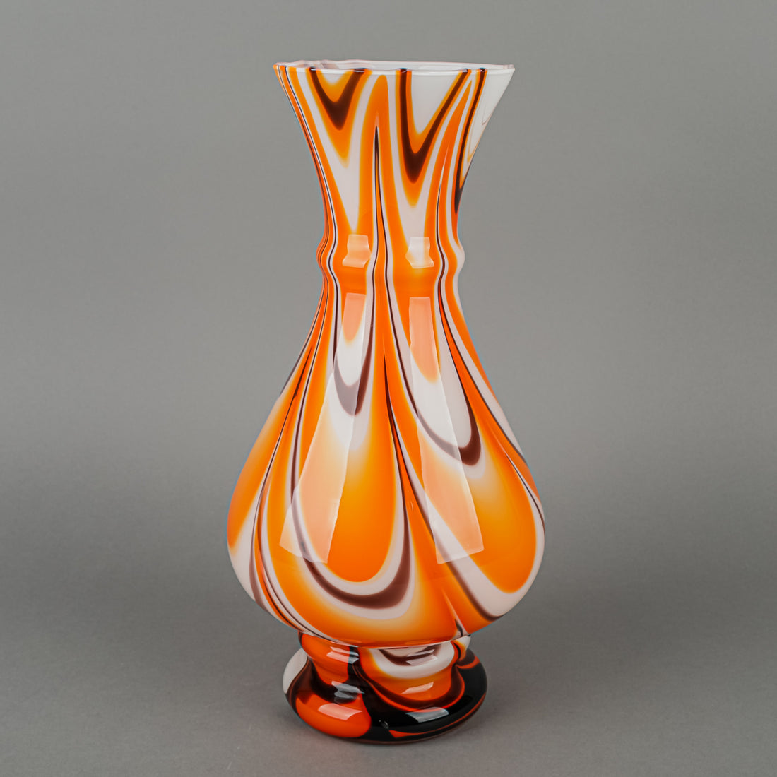 Carlo Moretti Style Art Glass Vase - Marble Effect