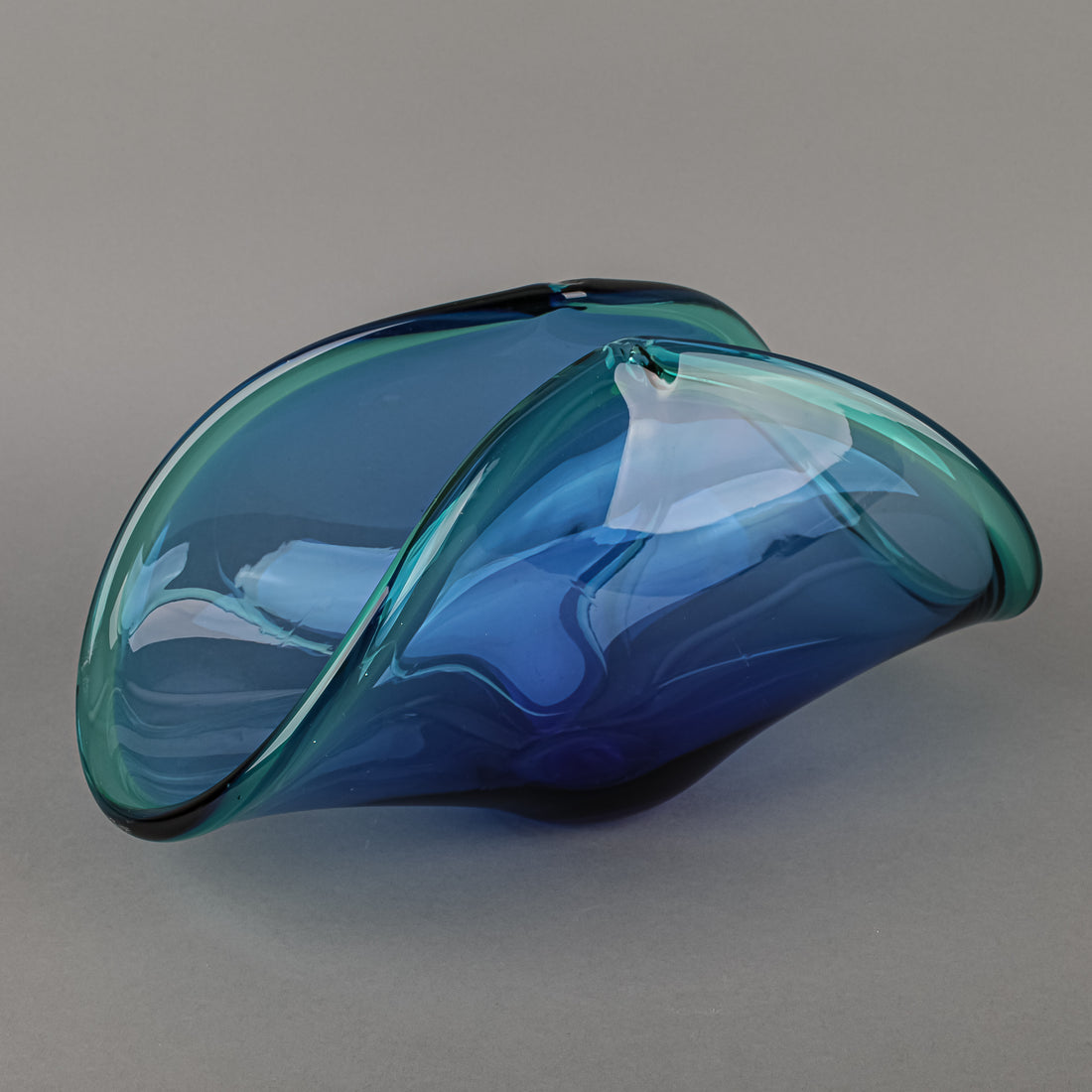 WHITE CRYSTAL Murano Fold Basket