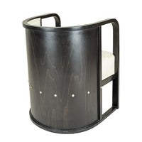 Black Finish Tub Chair With Beige Upholstery