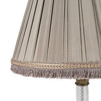 Bronze And Glass Column Lamp With Shade