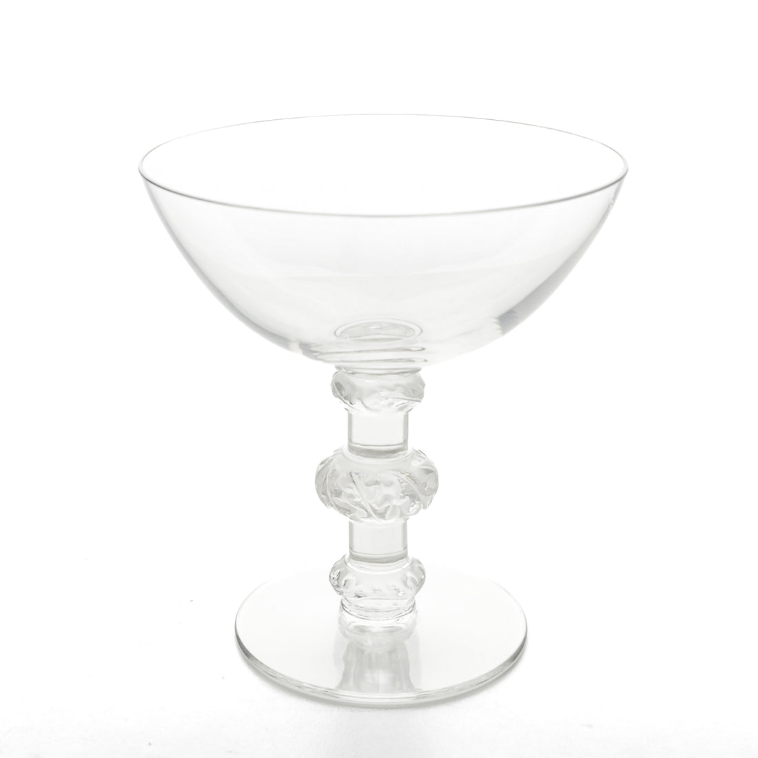 LALIQUE St Hubert Coupe Champagne Glasses Set of 4