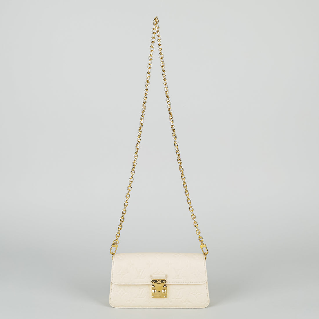 LOUIS VUITTON Cream "Metis" Wallet on Chain Handbag