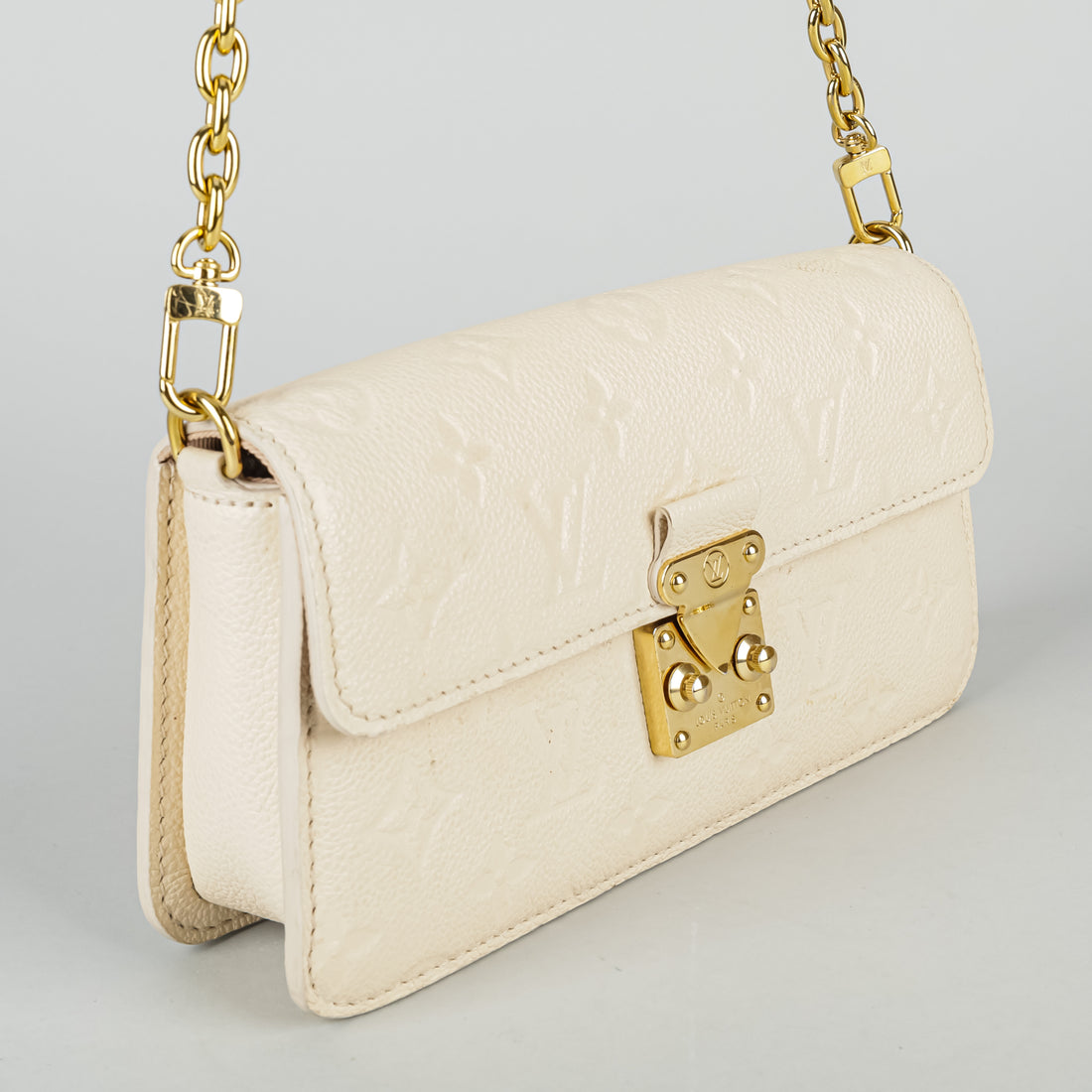LOUIS VUITTON Cream "Metis" Wallet on Chain Handbag
