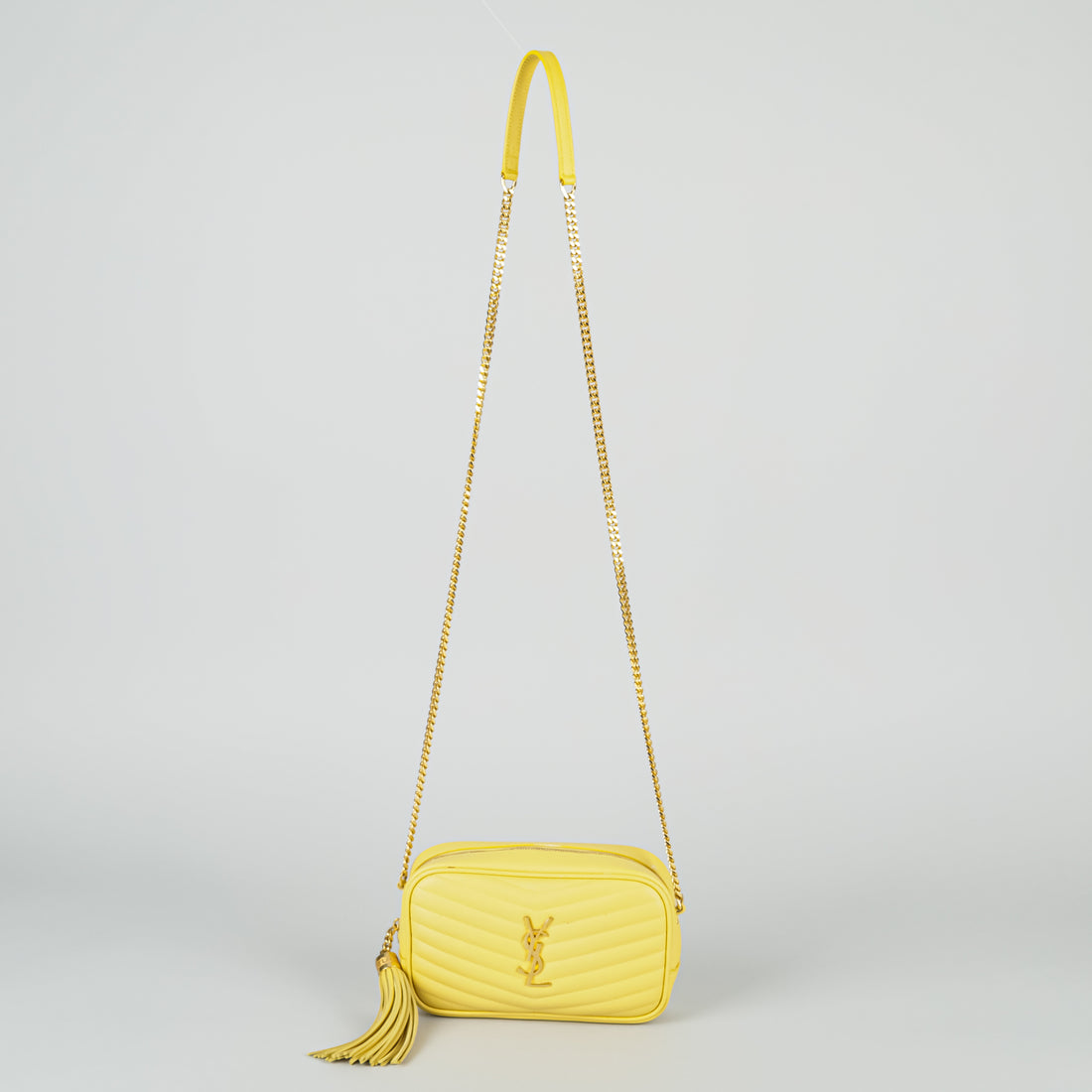 YVES SAINT LAURENT Yellow "Lou" Camera Crossbody Handbag