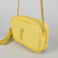 YVES SAINT LAURENT Yellow "Lou" Camera Crossbody Handbag