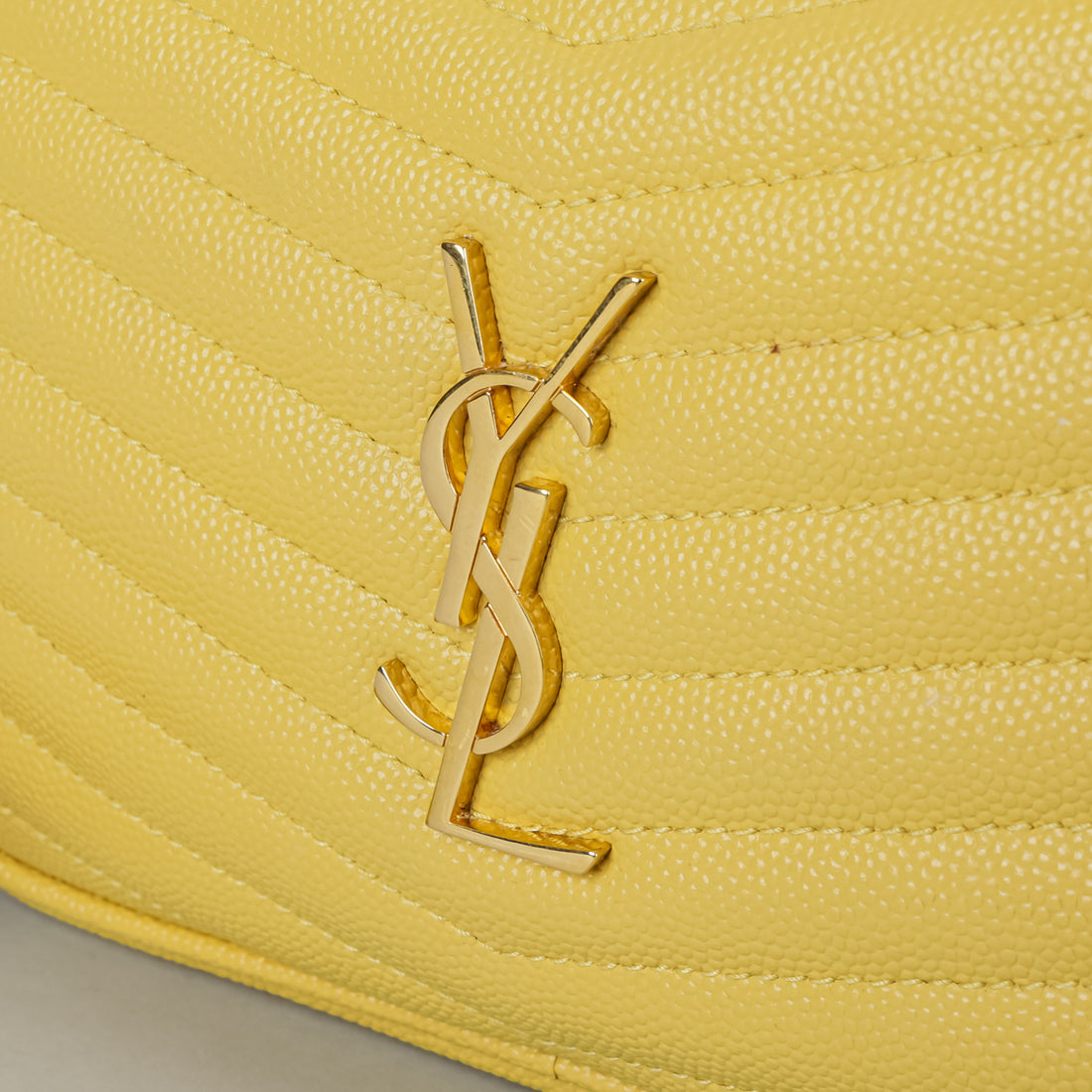 YVES SAINT LAURENT Yellow "Lou" Camera Crossbody Handbag