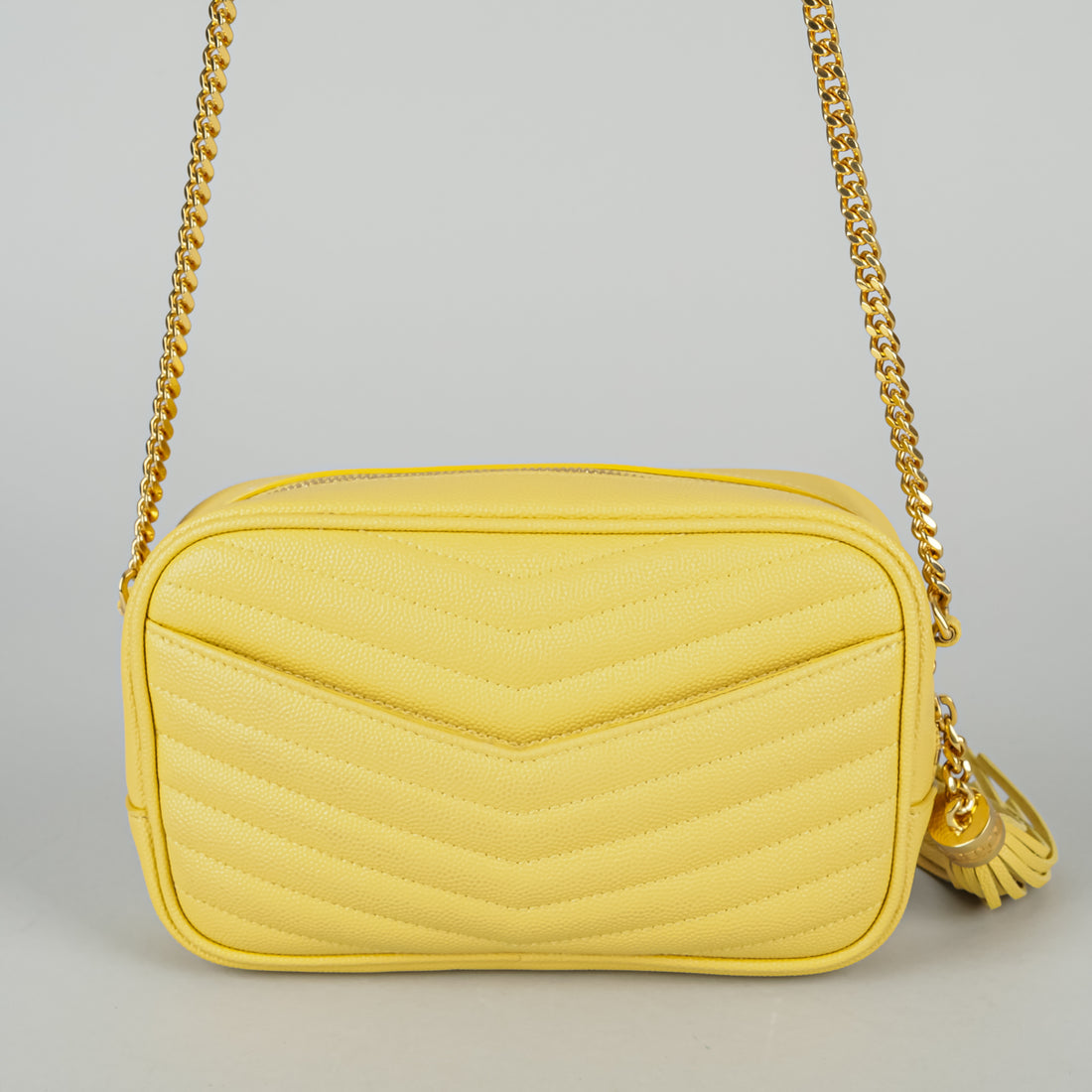 YVES SAINT LAURENT Yellow "Lou" Camera Crossbody Handbag