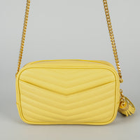 YVES SAINT LAURENT Yellow "Lou" Camera Crossbody Handbag