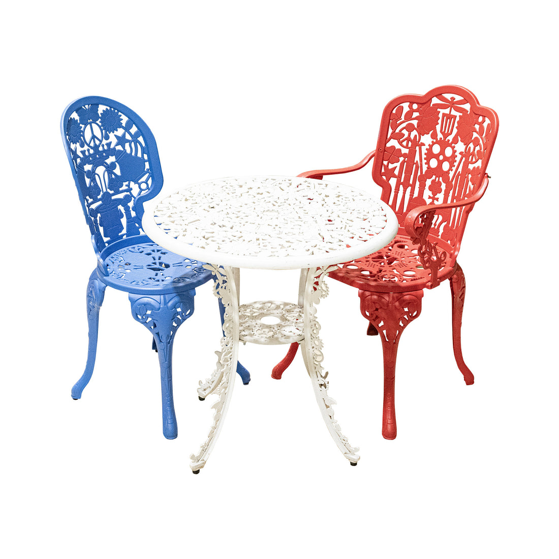 SELETTI Blow by Studio Job Aluminum Patio Table & 2 Chairs