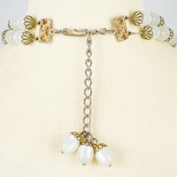 HOBE Gold Tone Double Strand Faux Moonstone Beads Set