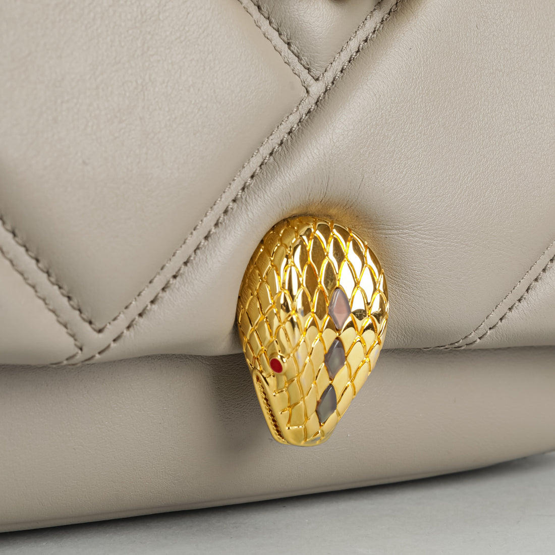 BVLGARI Grey "Serpenti Cabochon" Crossbody Handbag