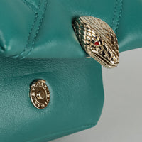 BVLGARI Green "Serpenti Cabochon" Micro Handbag