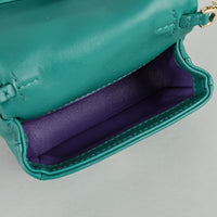 BVLGARI Green "Serpenti Cabochon" Micro Handbag