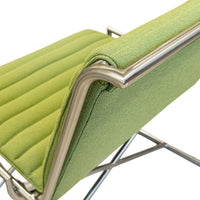 Geiger Sled Style Brushed Nickel Chairs w/Green Upholstery Set of 2