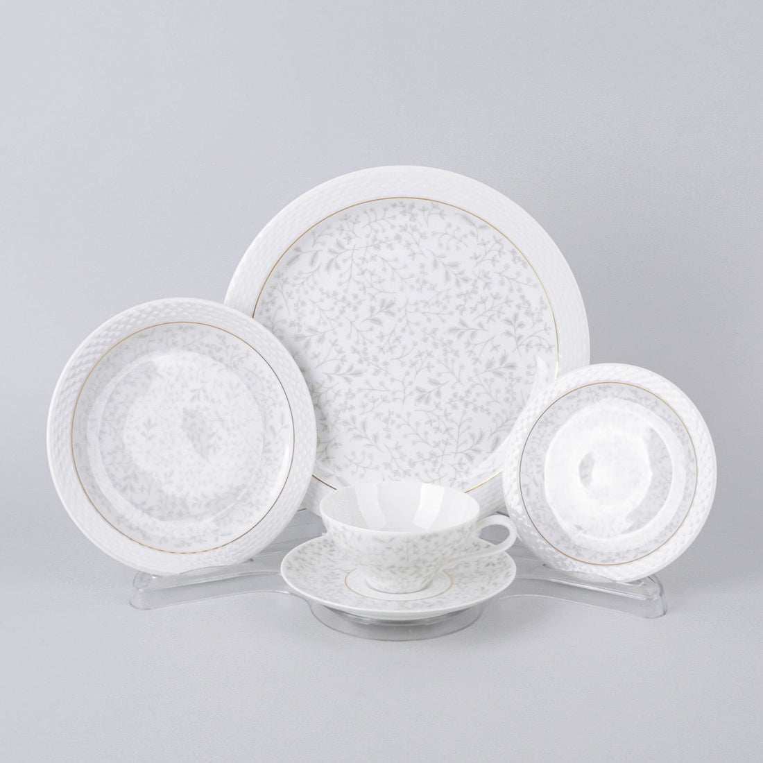 CONTINENTAL CHINA Raymond Loewy GRAY FERN 50 Pieces