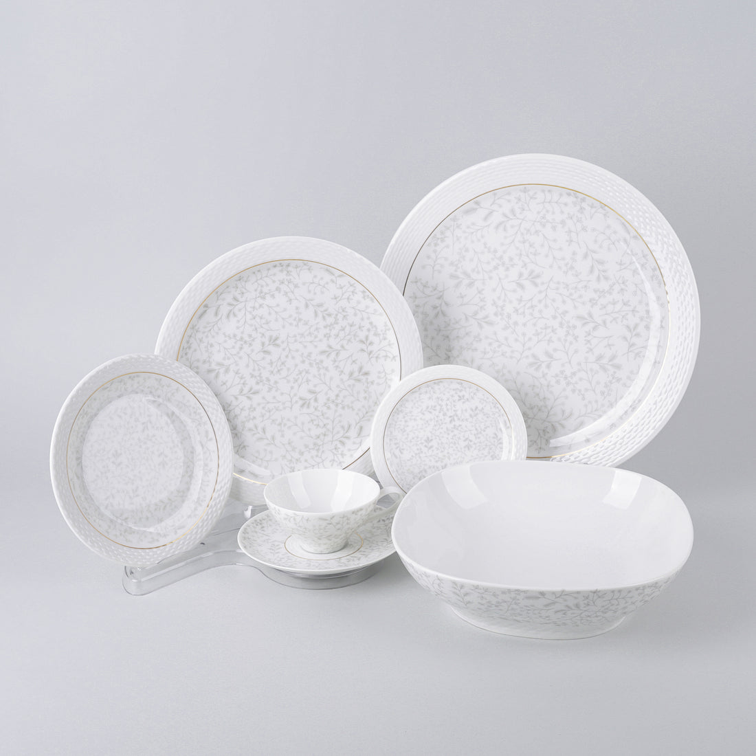 CONTINENTAL CHINA Raymond Loewy GRAY FERN 50 Pieces