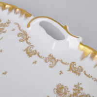 Limoges Gold On White Tray With Handles