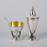CARL POUL PETERSEN Sterling Shaker & Salt Cellar w/Spoon