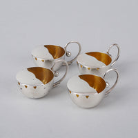 CARL POUL PETERSEN Pea Pod Sterling Salt Cellars Set of 4