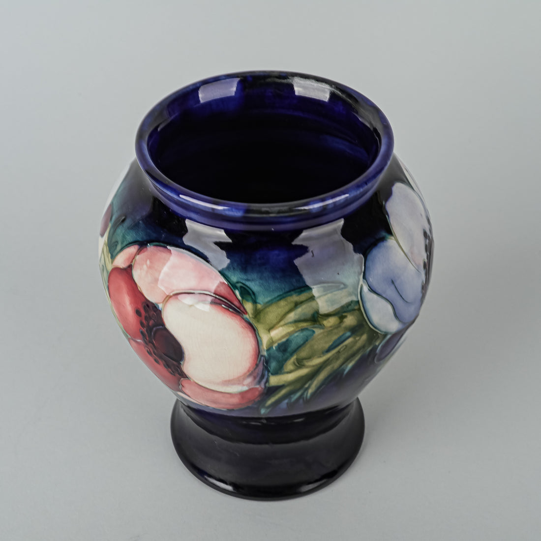 MOORCROFT Anemone Blue Ground Vase