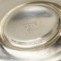 ATKIN BROS Silver Plate Pierced Footed Oval Basket w/Handle 734