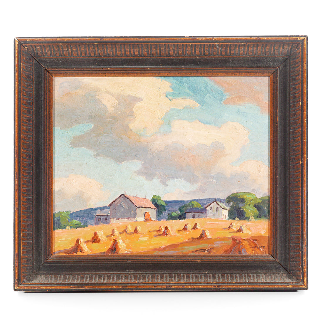Horace Valentine Vick (Canadian 1902-1980) Landscape With Haystacks
