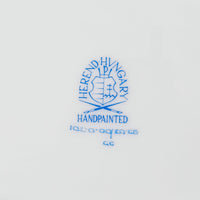 HEREND Rothchild Bird Fish Scale Blue Platter 1102