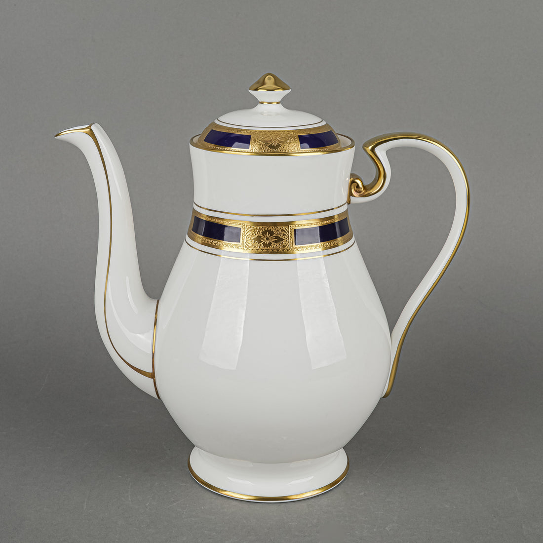 AYNSLEY Empress Cobalt Coffee Pot w/Lid